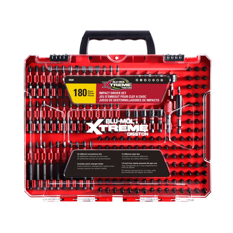 Disston Blu-Mol Xtreme 180Pc Impact Driver Set & 115Pc Drill Bit Set