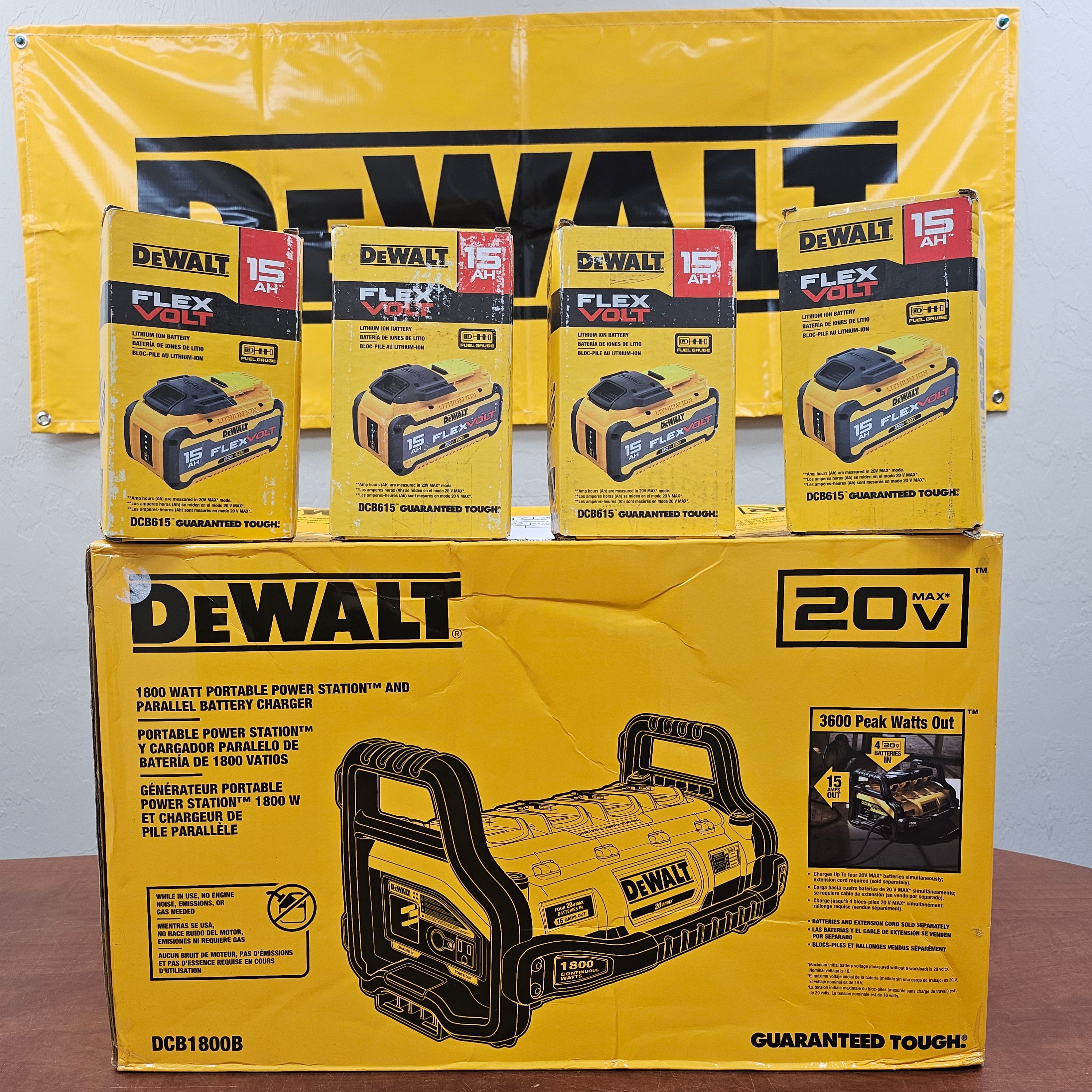 DeWalt DCB1800 Powerstation & x4 DCB615 60V MAX 15 Ah Batteries (#2)