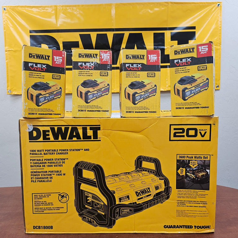 DeWalt DCB1800 Powerstation & x4 DCB615 60V MAX 15 Ah Batteries (#2)