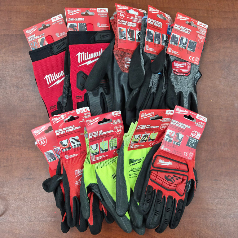 Milwaukee 10-Pair Work Glove Assortment - Size XL/10 - Mixed Pro Styles