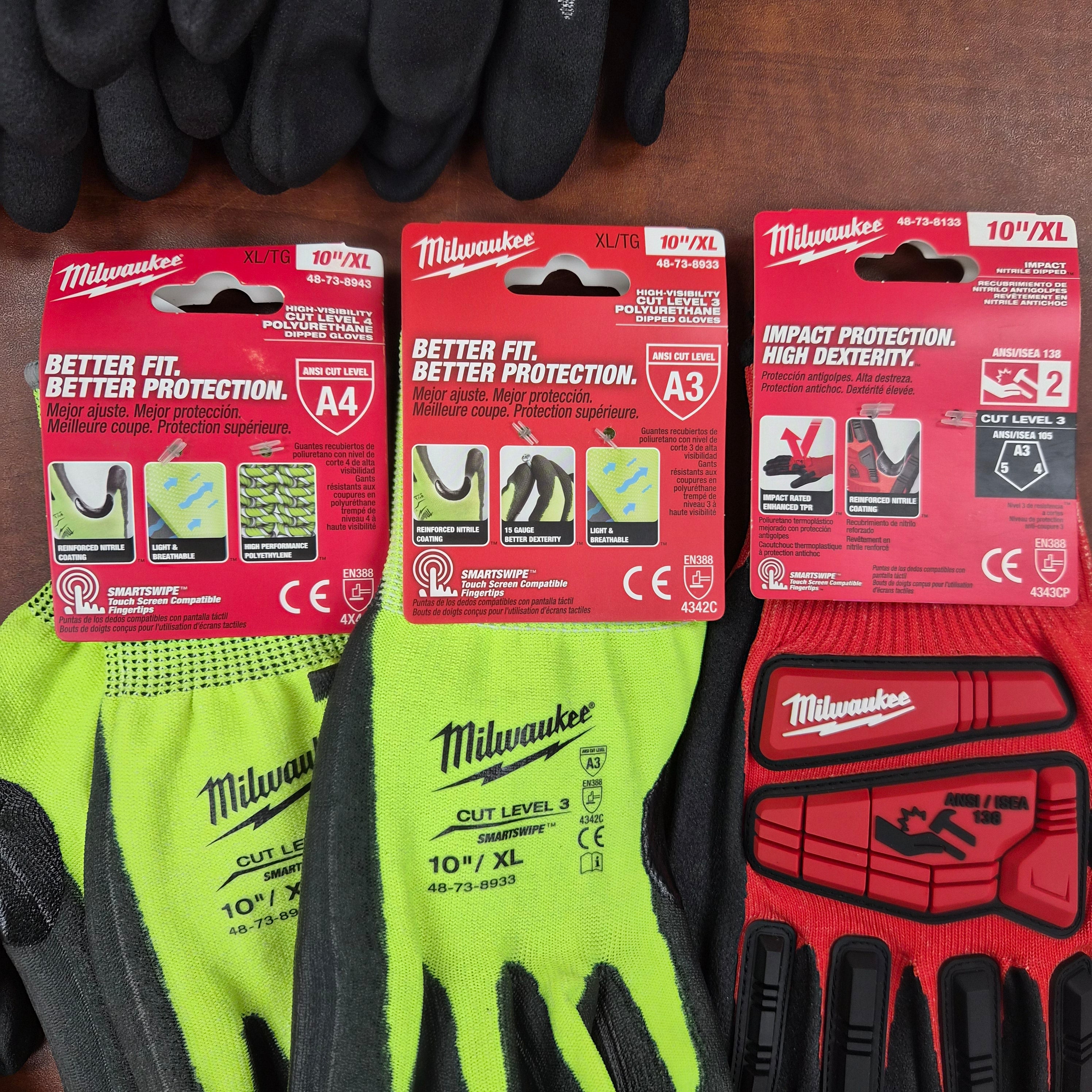 Milwaukee 10-Pair Work Glove Assortment - Size XL/10 - Mixed Pro Styles