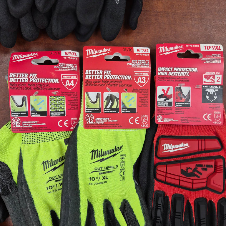 Milwaukee 10-Pair Work Glove Assortment - Size XL/10 - Mixed Pro Styles