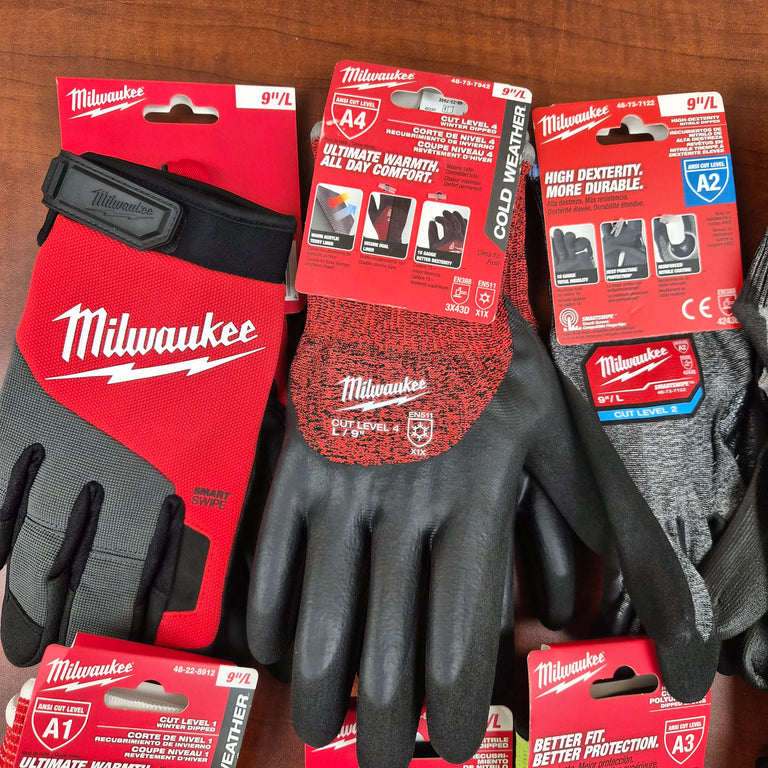 Milwaukee 8-Pair Work Glove Assortment - Size L/9 - Mixed Pro Styles