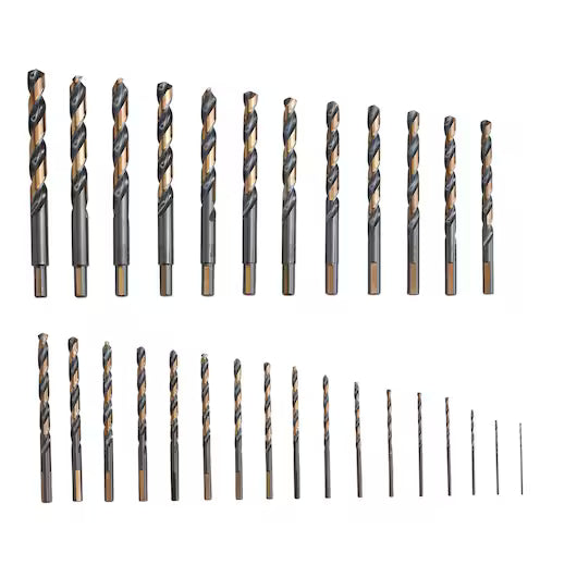 Irwin 29 Piece Black & Gold Metal Index Drill Bit Set - 3018005
