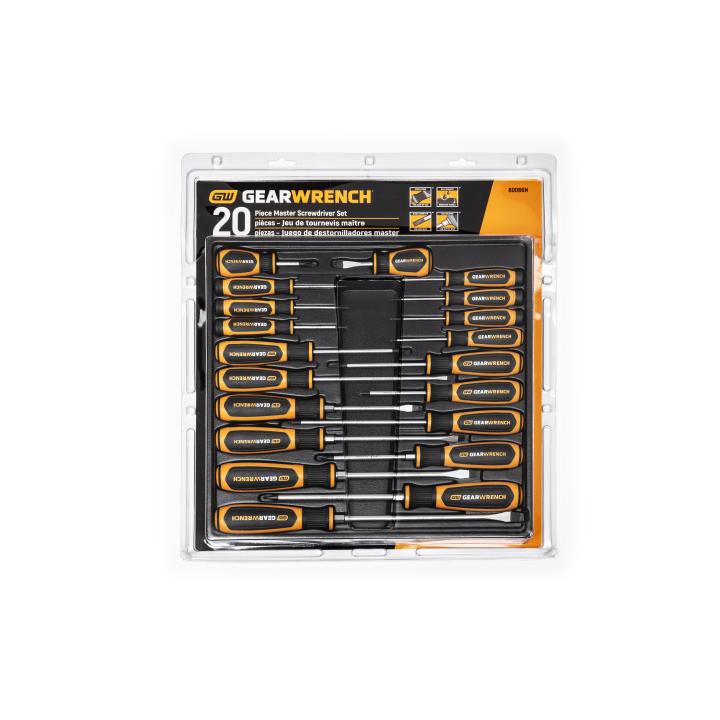 Gearwrench 20 Piece Phillips/Slotted/Torx Dual Material Screwdriver Set - 80066H