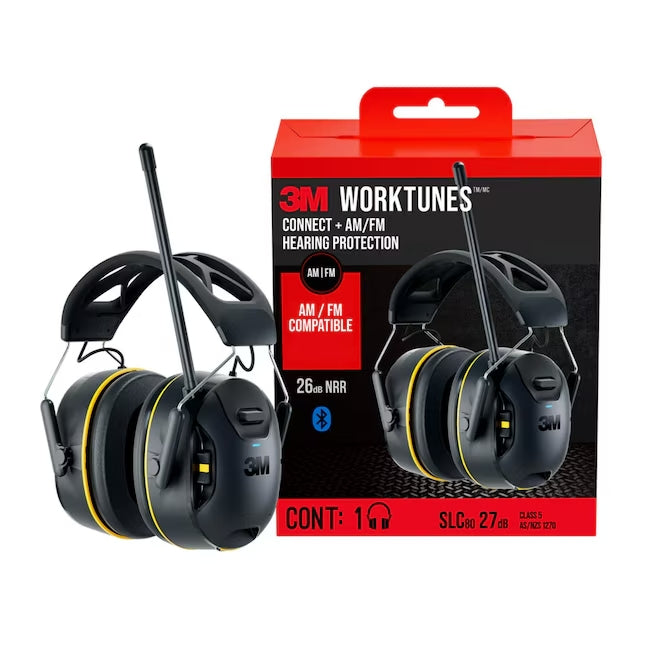 3M Worktunes Connect AM/FM Wireless with Bluetooth 26dB Noise Reduction Rating - 90572-DC