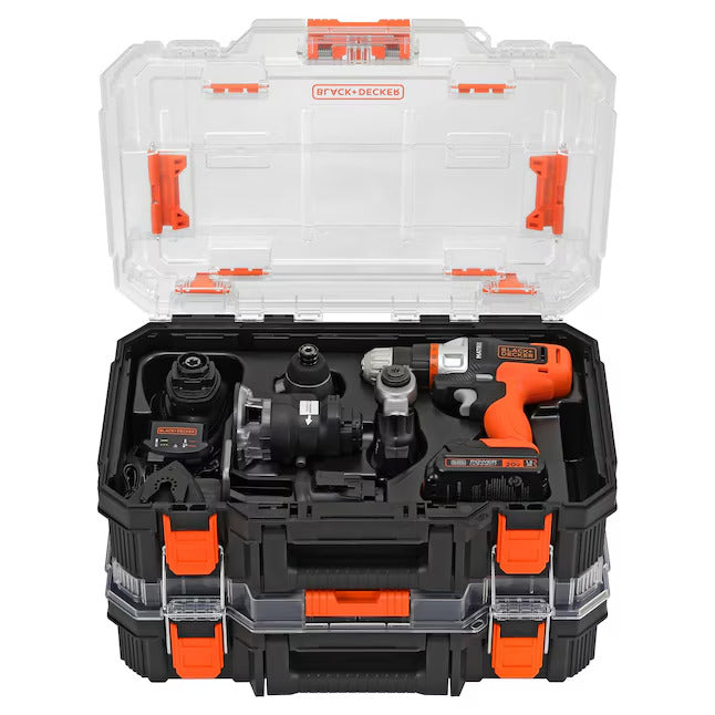 Black & Decker MATRIX 20V MAX Power Tool Kit, Includes Cordless Drill, 12 Attachments and Storage Case - BDCDMT1212KITC1