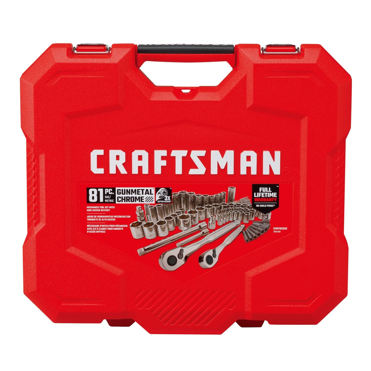 Craftsman 81-Piece Gunmetal Chrome Mechanics Tool Set - CMMT82335