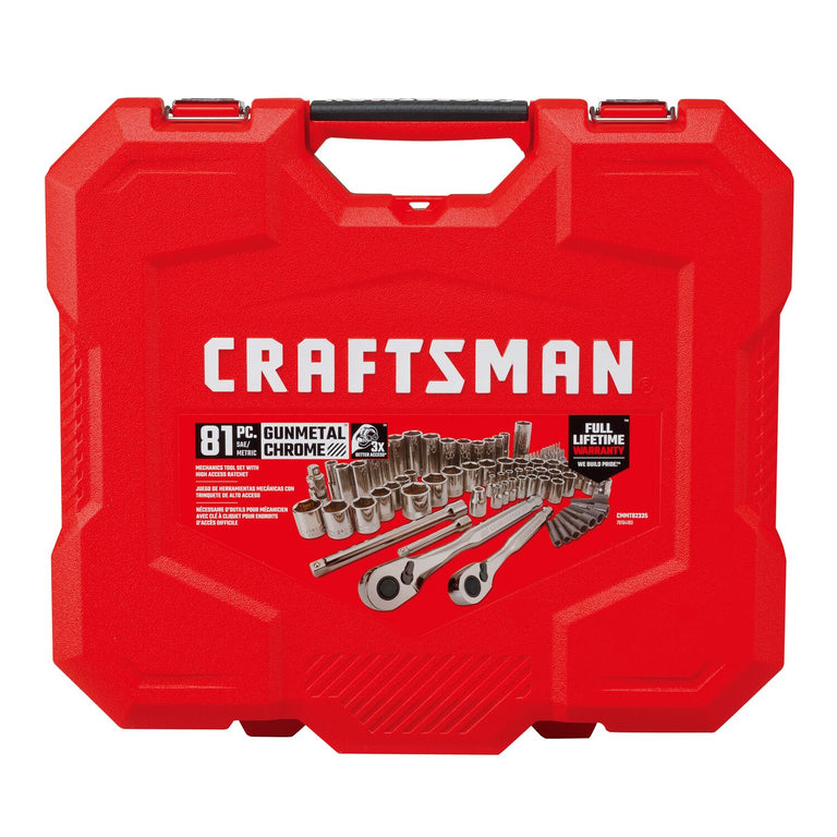 Craftsman 81-Piece Gunmetal Chrome Mechanics Tool Set - CMMT82335