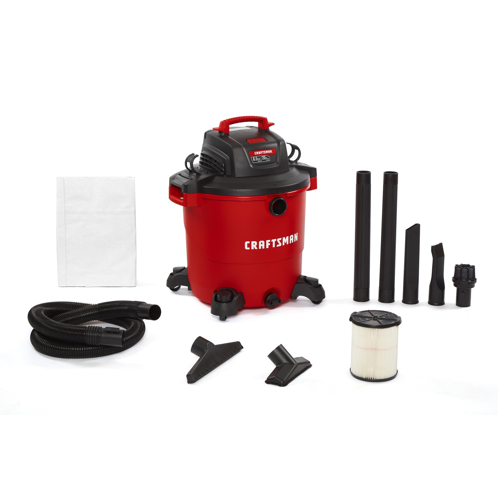 Craftsman 6.5 Peak HP Heavy-Duty Wet/Dry Vac with Attachments (20 gal) - CMXEVBE17596