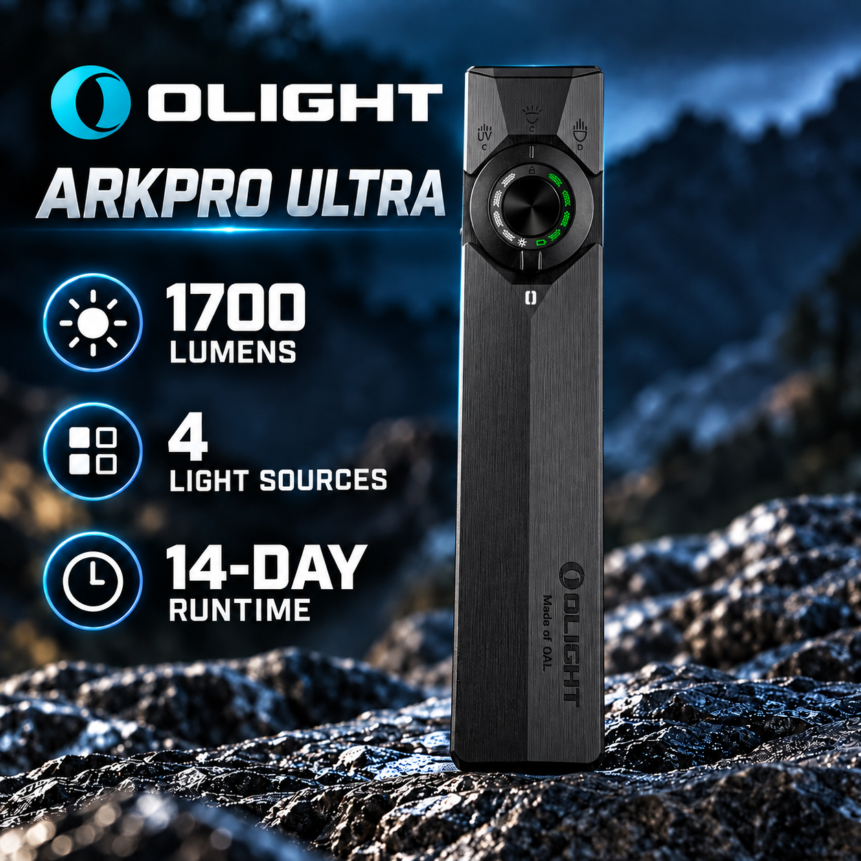 Olight Ark Pro Ultra EDC Flashlight - Onyx Black - (HOT DEAL)