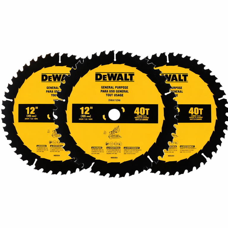 DeWalt 3-Pack 12-inch 40T General Purpose Saw Blades - DWA11240