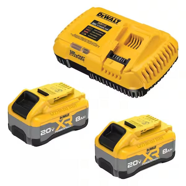 DeWalt 20V MAX 2-Powerpack 8Ah Batteries with Fast Charger - DCB2108-2C