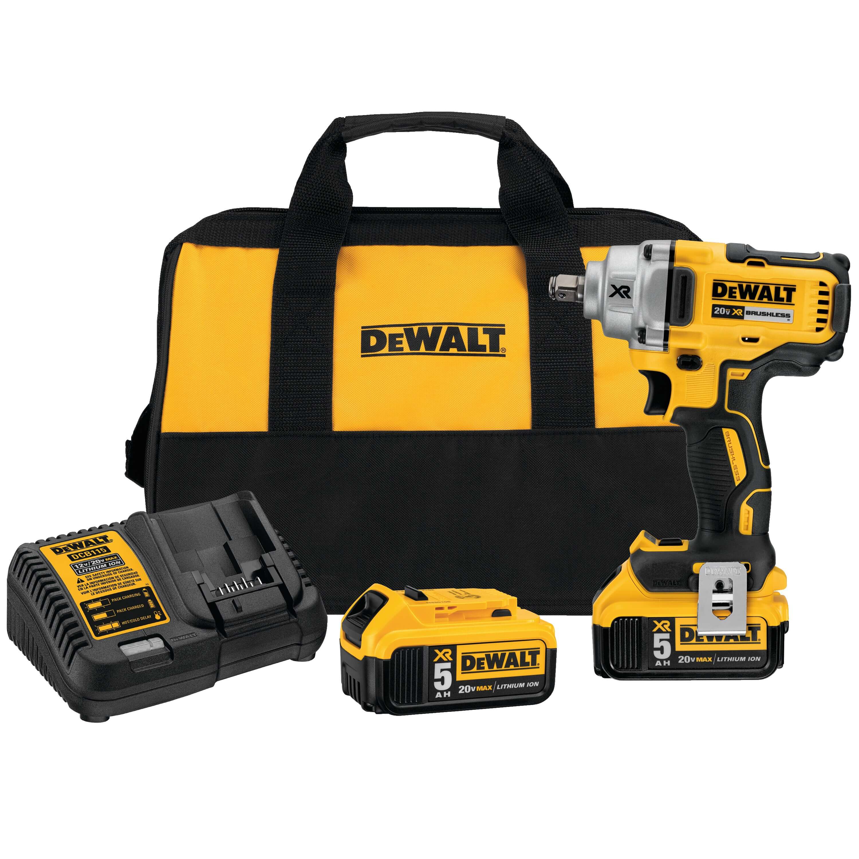 DeWalt 20V 1/2-inch Mid-Range Impact Wrench Kit - DCF894HP2