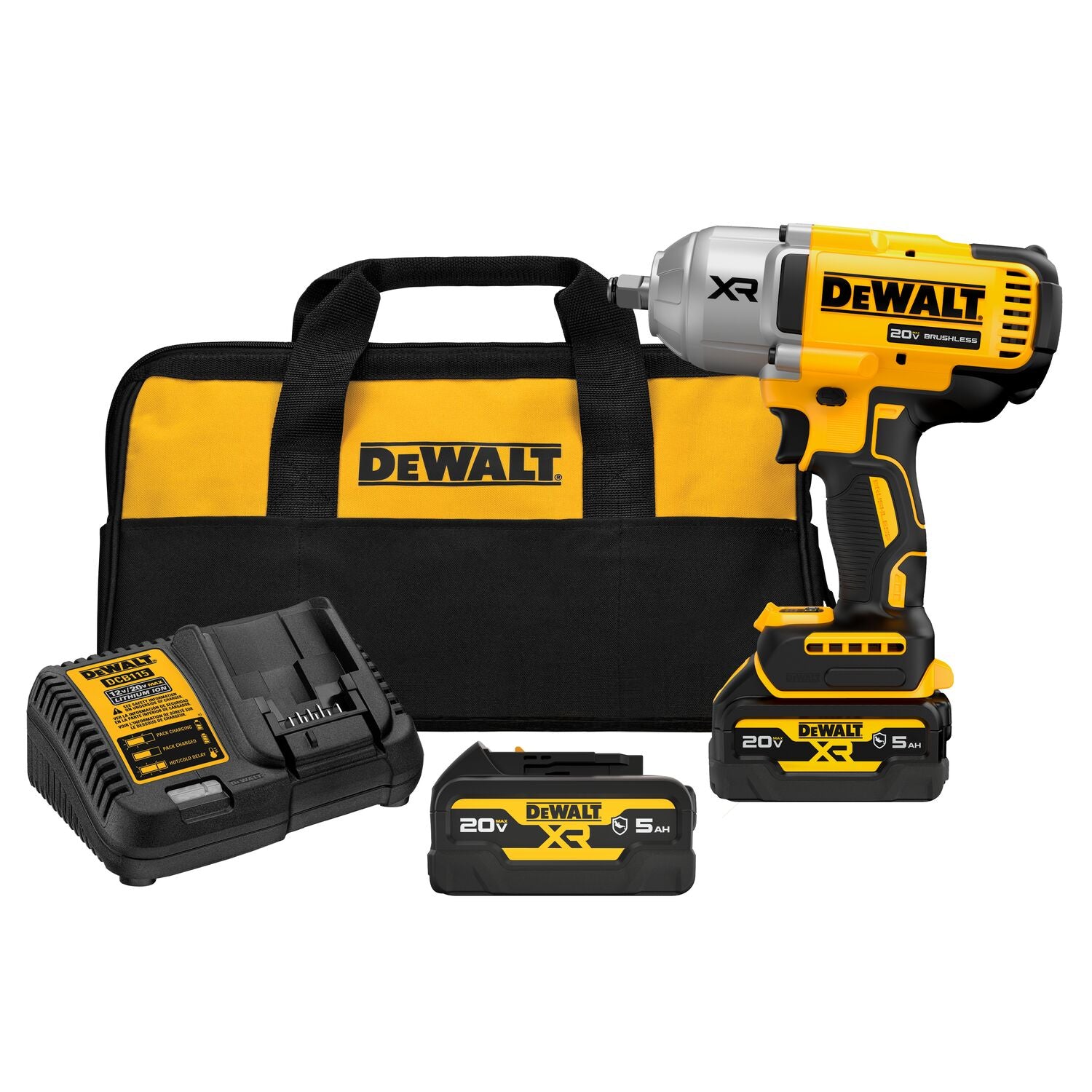 DeWalt 20V MAX 1/2 In. High Torque Impact Wrench with Hog Ring Anvil - DCF900GP2