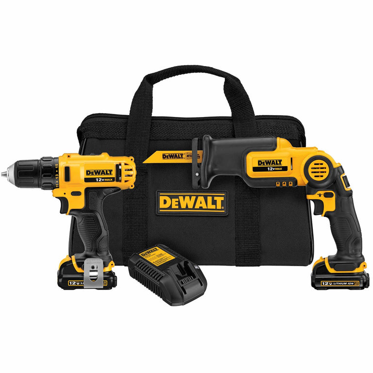 DeWalt 12V MAX 2-Tool Drill/Driver & Pivot Reciprocating Saw Combo Kit - DCK212S2