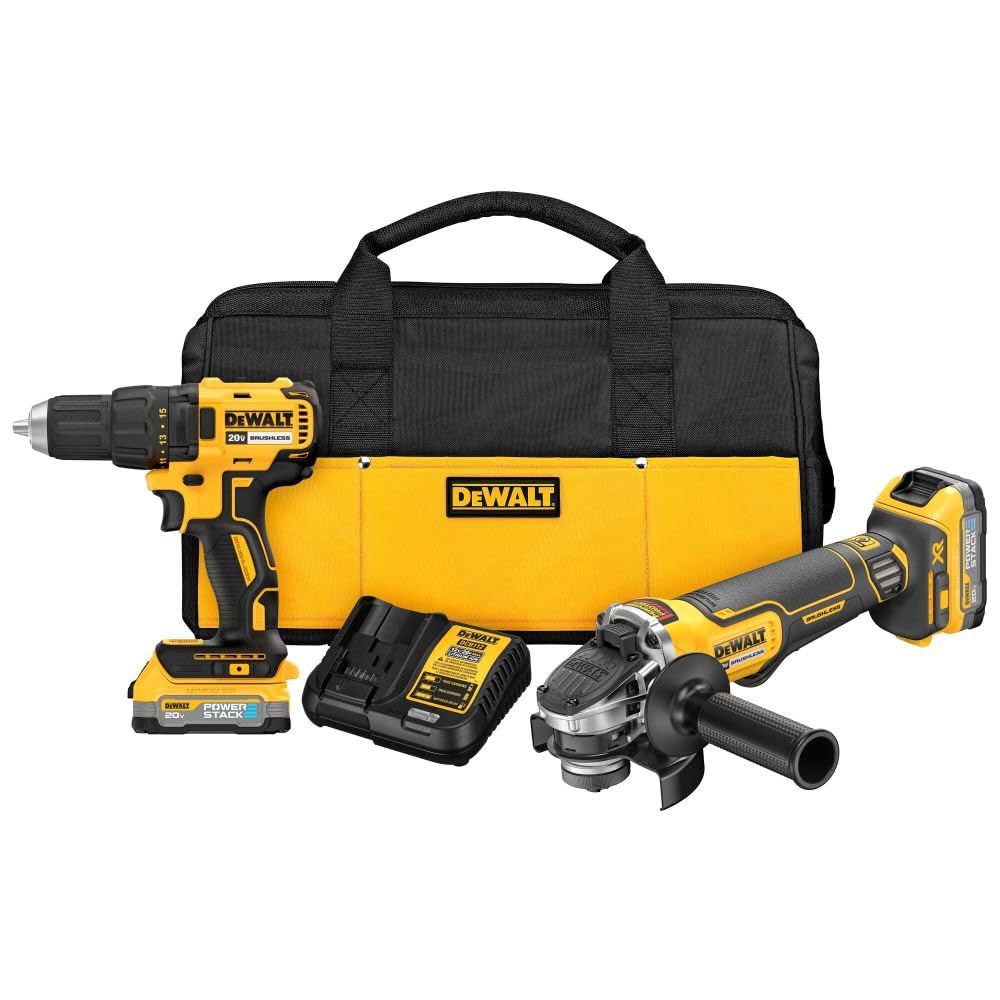 DeWalt 20V MAX 2-Tool Combo Kit (Drill & Angle Grinder) - DCK231E2