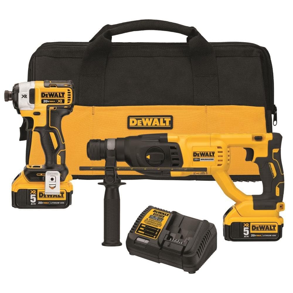 DeWalt 20V MAX XR 2-Tool Combo Kit - Impact Driver/Rotary Hammer - DCK233P2
