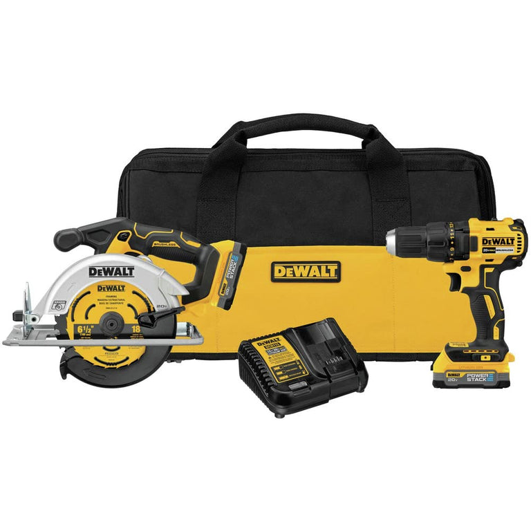 DeWalt 20V MAX Circular Saw and Drill combo Kit with Powerstack - DCK239E2
