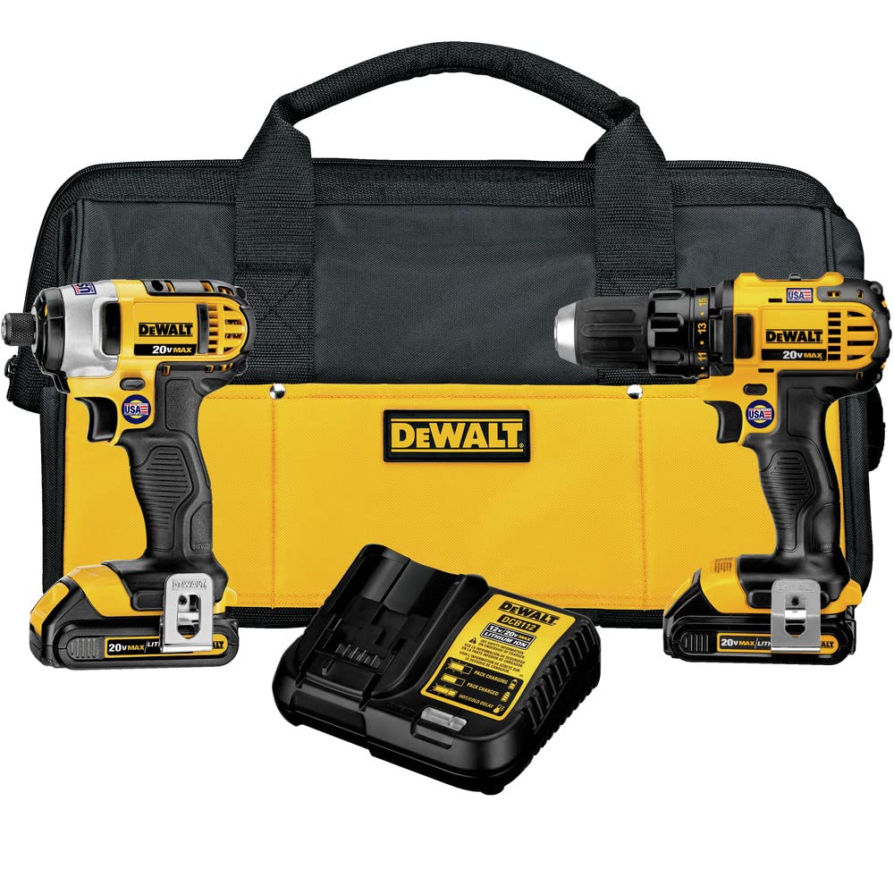 DeWalt 20V MAX Compact Drill/Driver & Impact Driver Combo Kit - DCK280C2