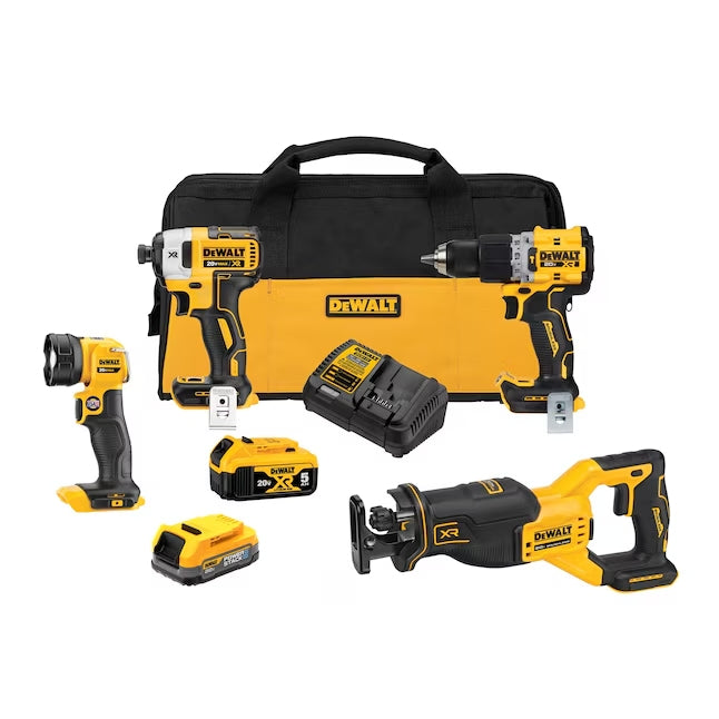 DeWalt 20V MAX 4-Tool Combo Kit with Powerstack - DCK449E1P1