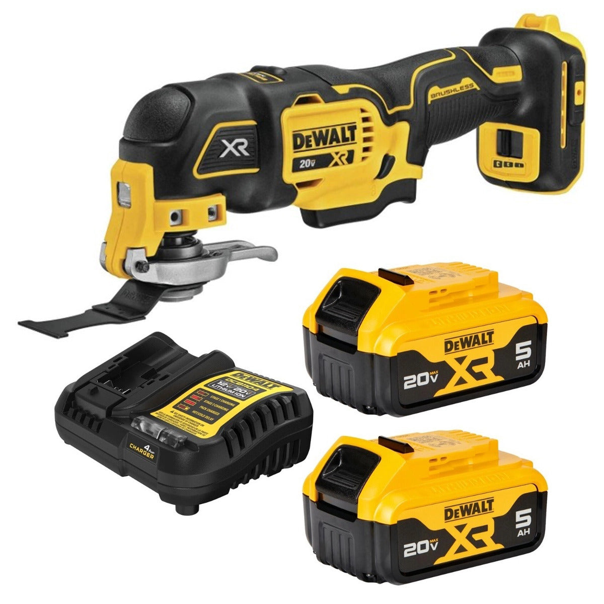 DeWalt 20V MAX 3-Speed Oscillating Multi-Tool with x2 20V 5h Batteries/Charger - DCS356