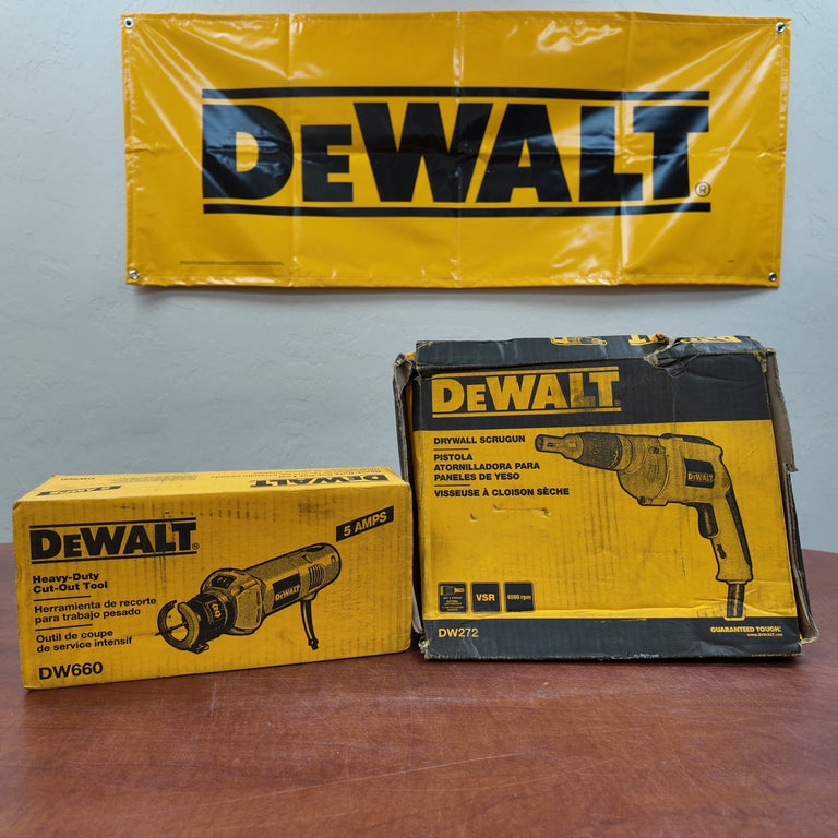 DeWalt Electric Drywall Kit - DW660 Router & DW272 Drywall Screwgun