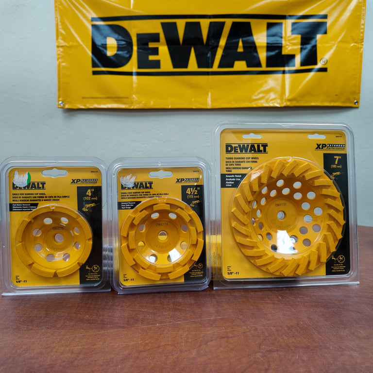 DeWalt Diamond Cup Wheels - Sizes 4