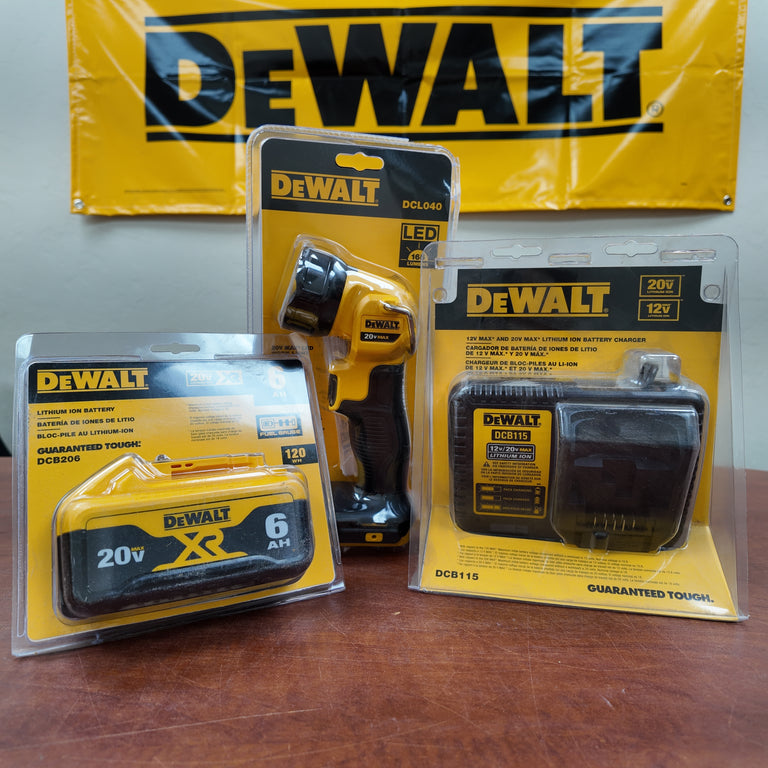 DeWalt 20V MAX Flashlight with DCB206 Battery and DCB115 Charger - DCL040