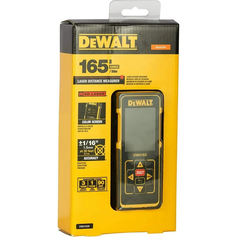DeWalt 165Ft (50M) Laser Distance Measurer - DW0165N