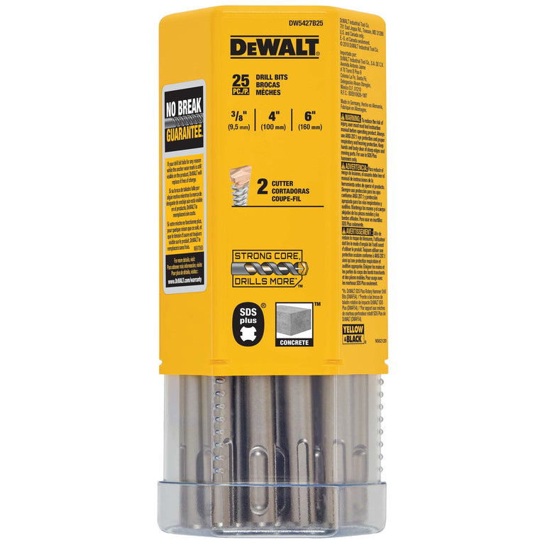 DeWalt 25pc 3/8-inch x 6-inch SDS Plus Carbide Bits - DW5427B25