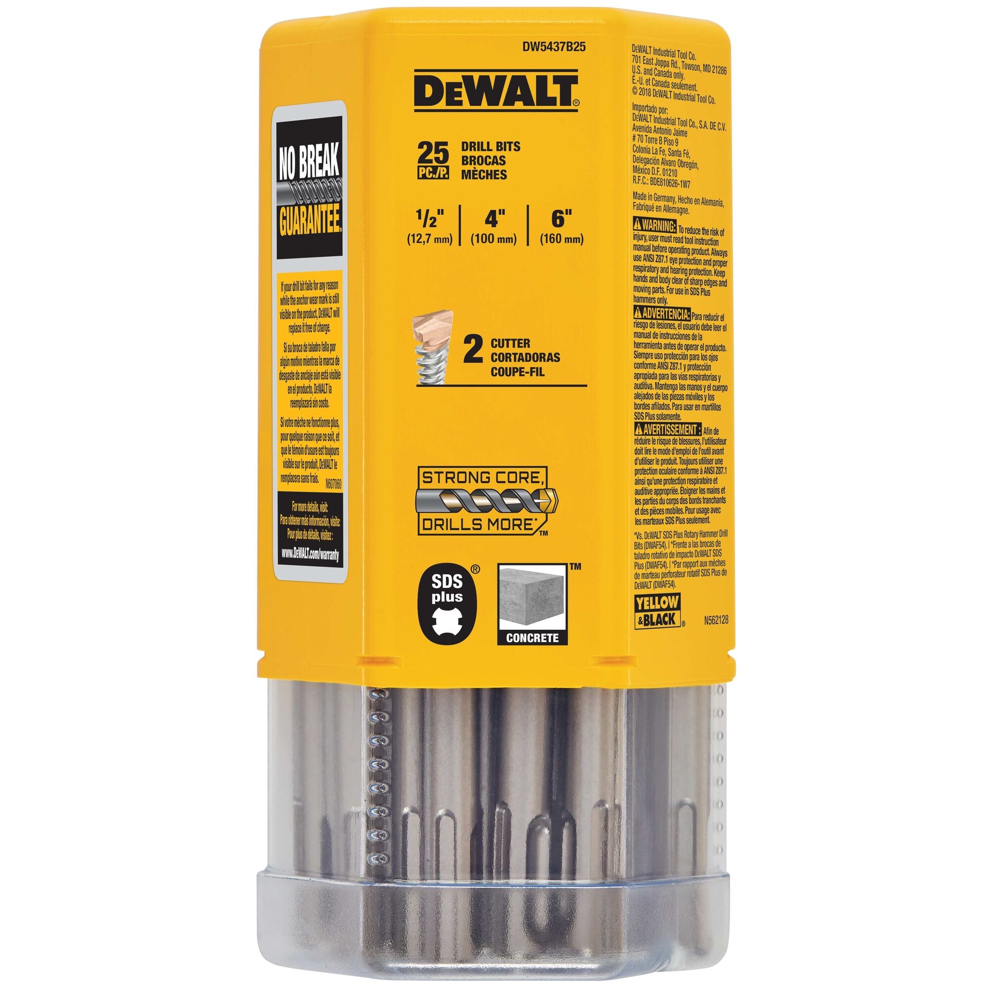 DeWalt 25-PACK SDS+ Rotary Hammer Drill Bits 1/2-inch - DW5437B25