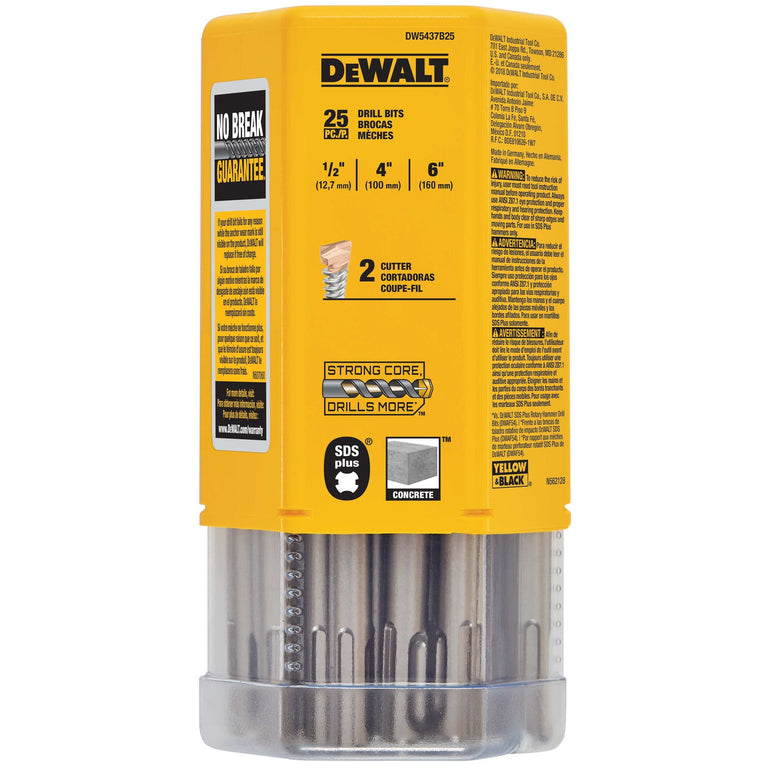 DeWalt 25-PACK SDS+ Rotary Hammer Drill Bits 1/2-inch - DW5437B25