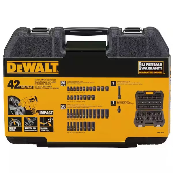 DeWalt 42 pc. 3/8 in. Drive Combination Impact Socket Set - 6 Point - DWMT19248