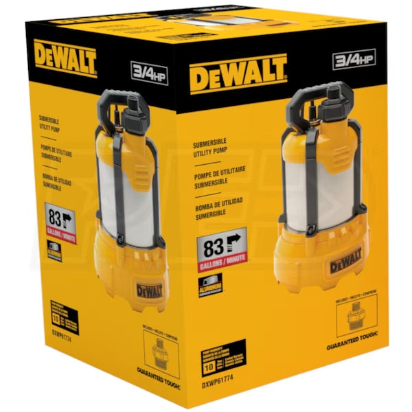 DeWalt 3/4 HP Aluminum Submersible Utility Pump - DXWP61774