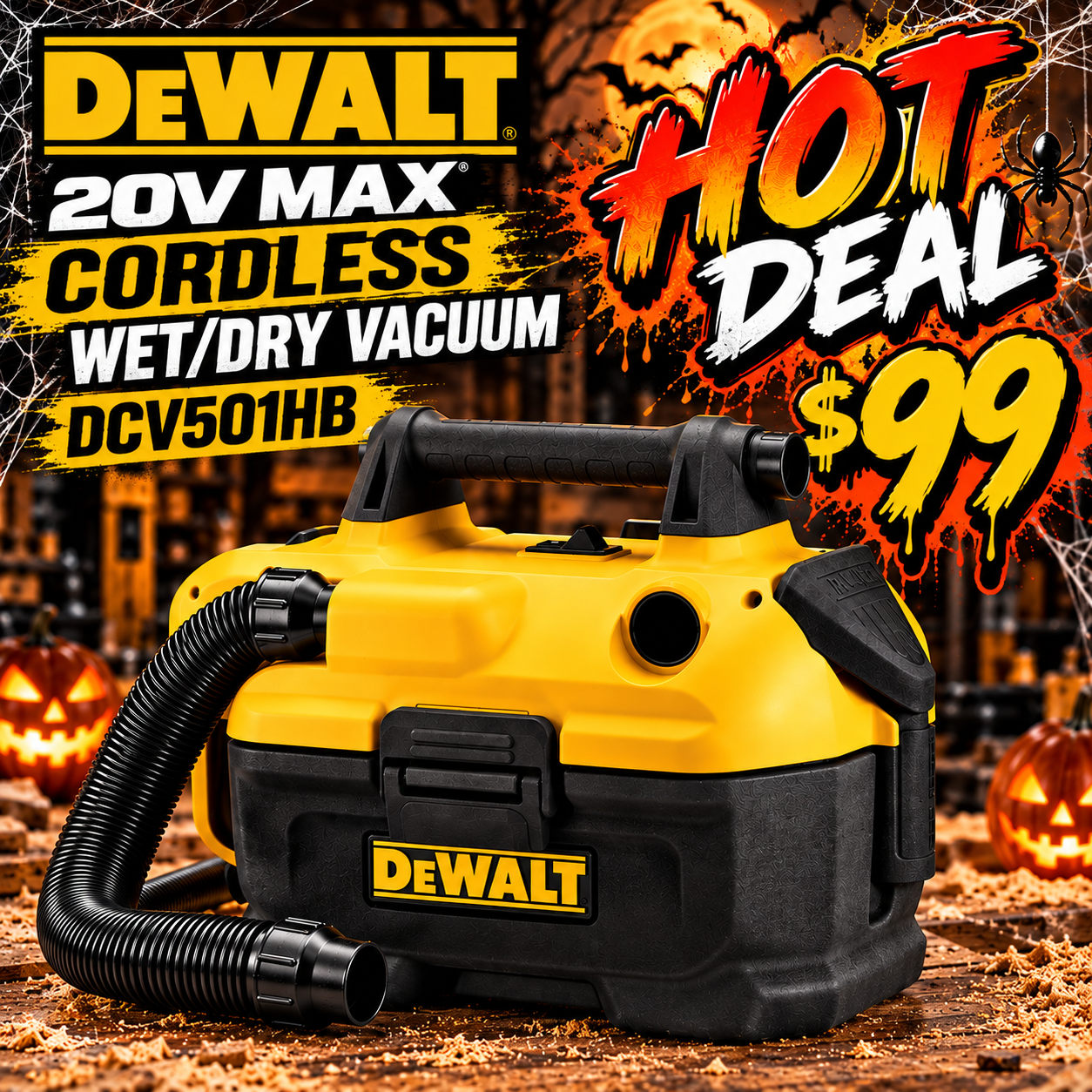 DeWalt 20V MAX Wet-Dry Vacuum, Tool Only - DCV580H (HOT DEAL)