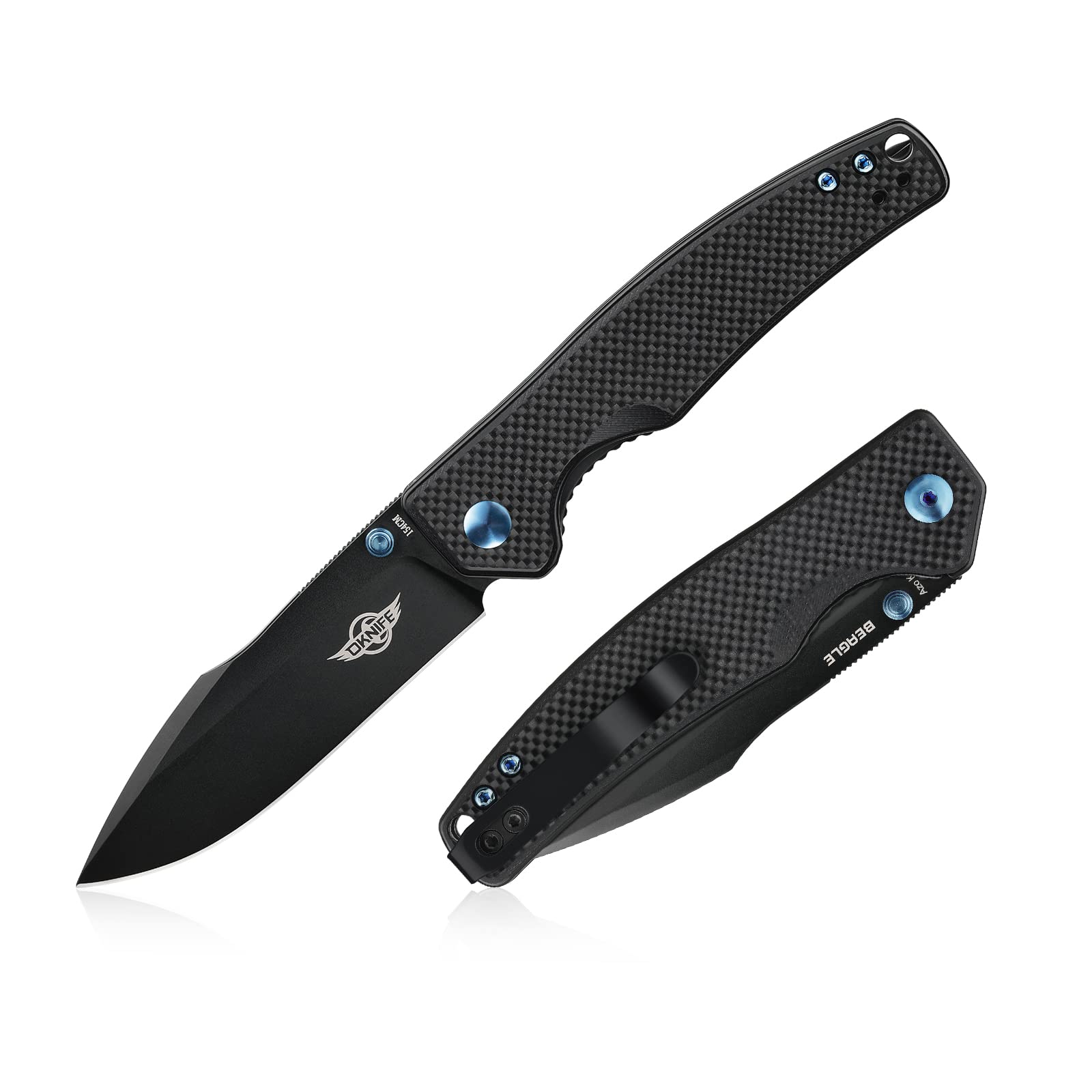 Olight O'Knife Series Folding Knife (Black & Blue) - Beagle