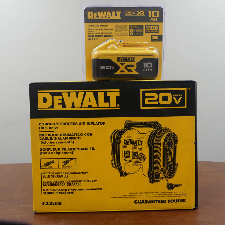 DeWalt 20V MAX Air Inflator with DCB210 10Ah Battery - DCC020IB