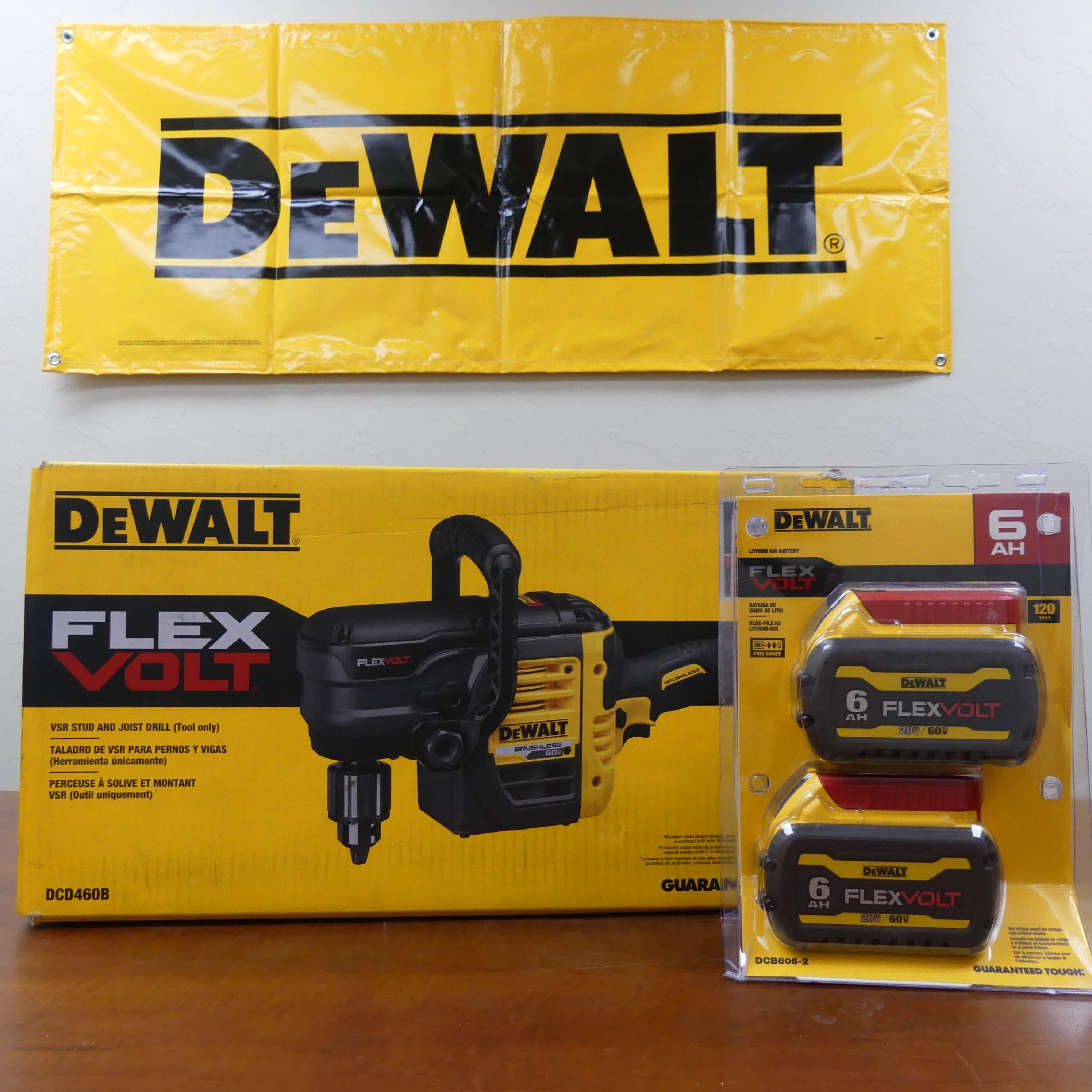 DeWalt 60V MAX VSR Stud Joist Drill with 2-Pack 6Ah Batteries - DCD460B