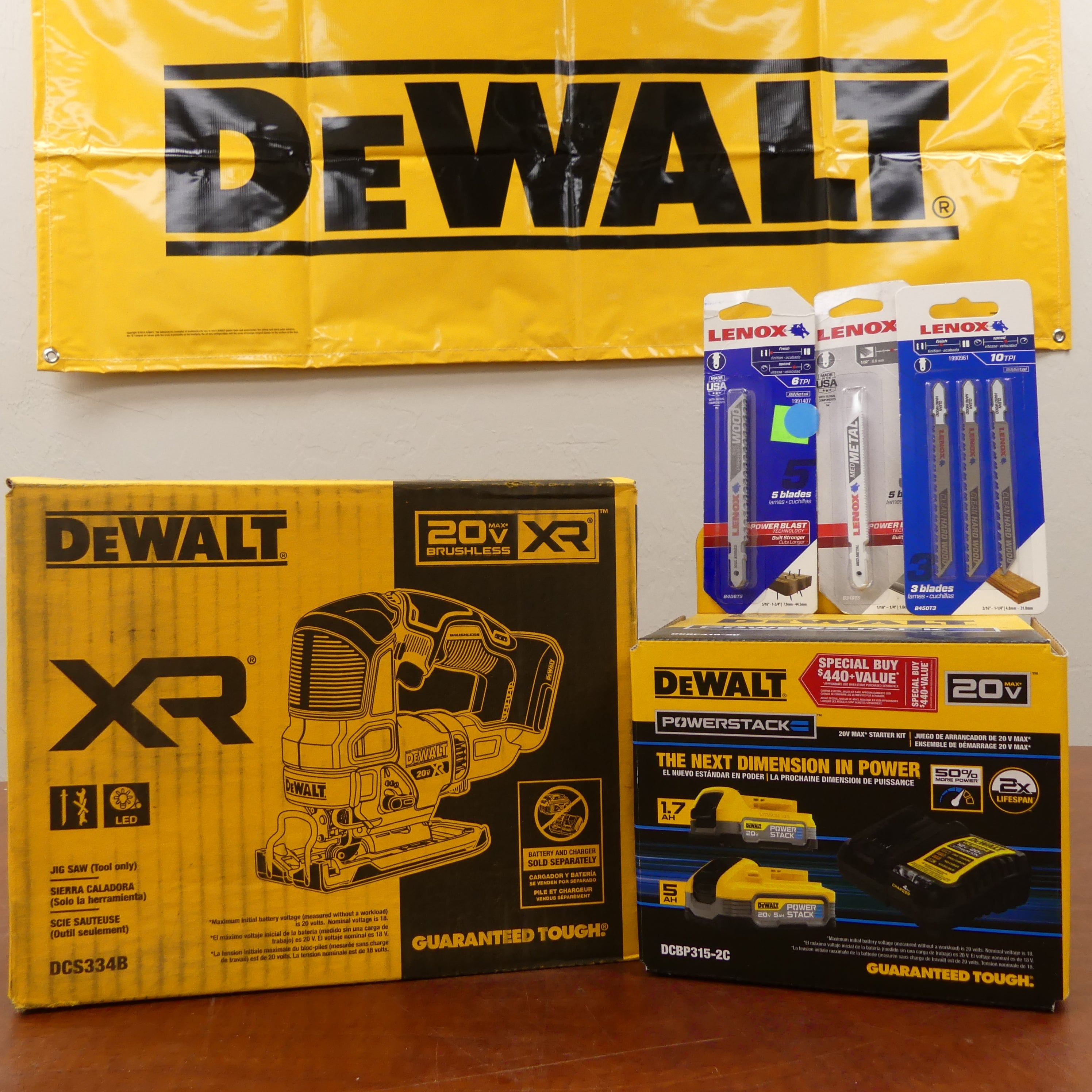 DeWalt Jigsaw with Powerstack Battery Kit & Blades - DCS334B