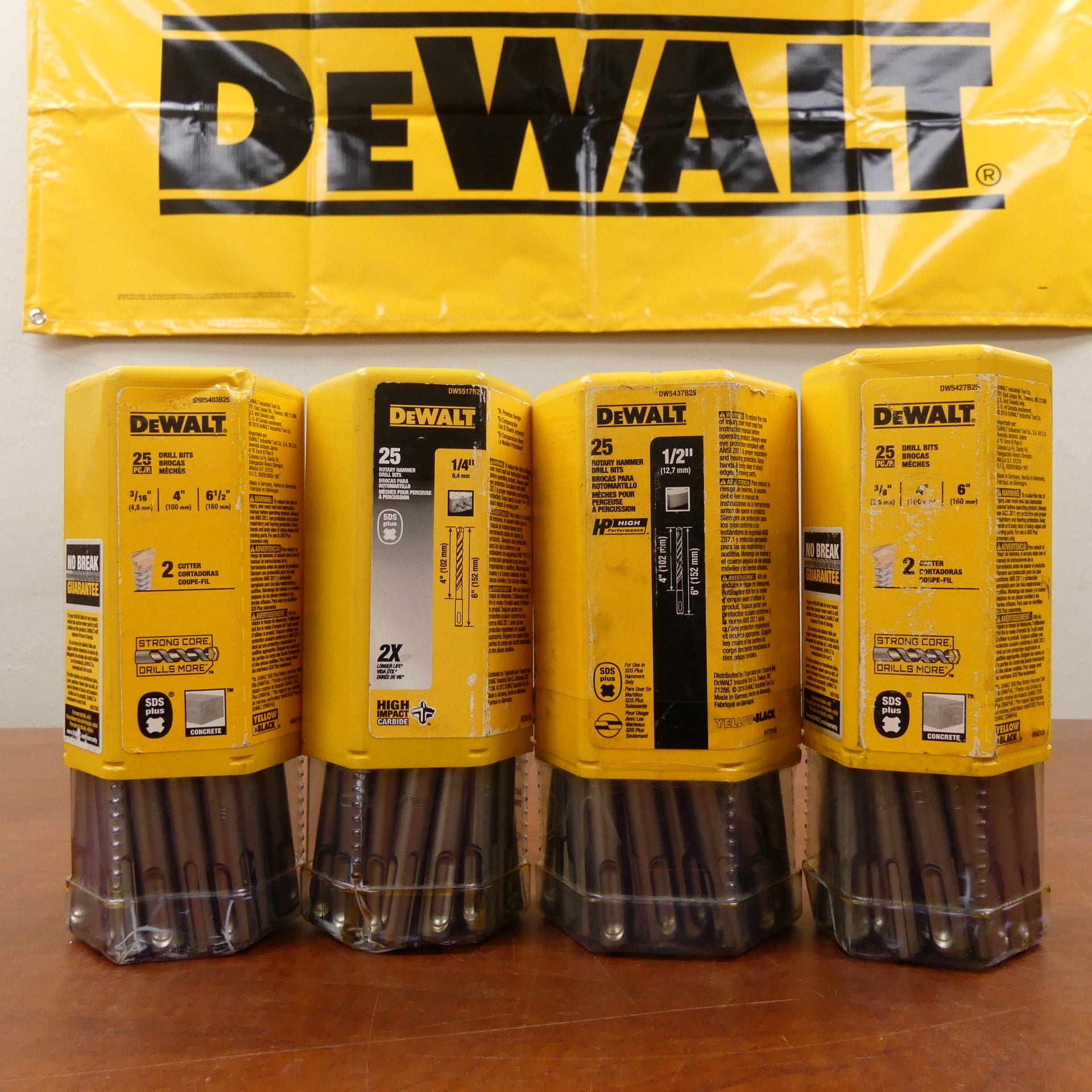 DeWalt Rock Carbide SDS Plus Rotary Hammer Drill Bits (100-Pack Variety of Sizes) (#1)