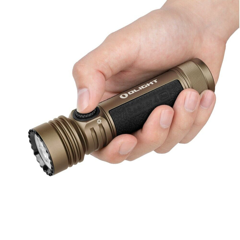 Olight Seeker 4 Pro High Power Flashlight - 4,600 Lumens - Desert Brown