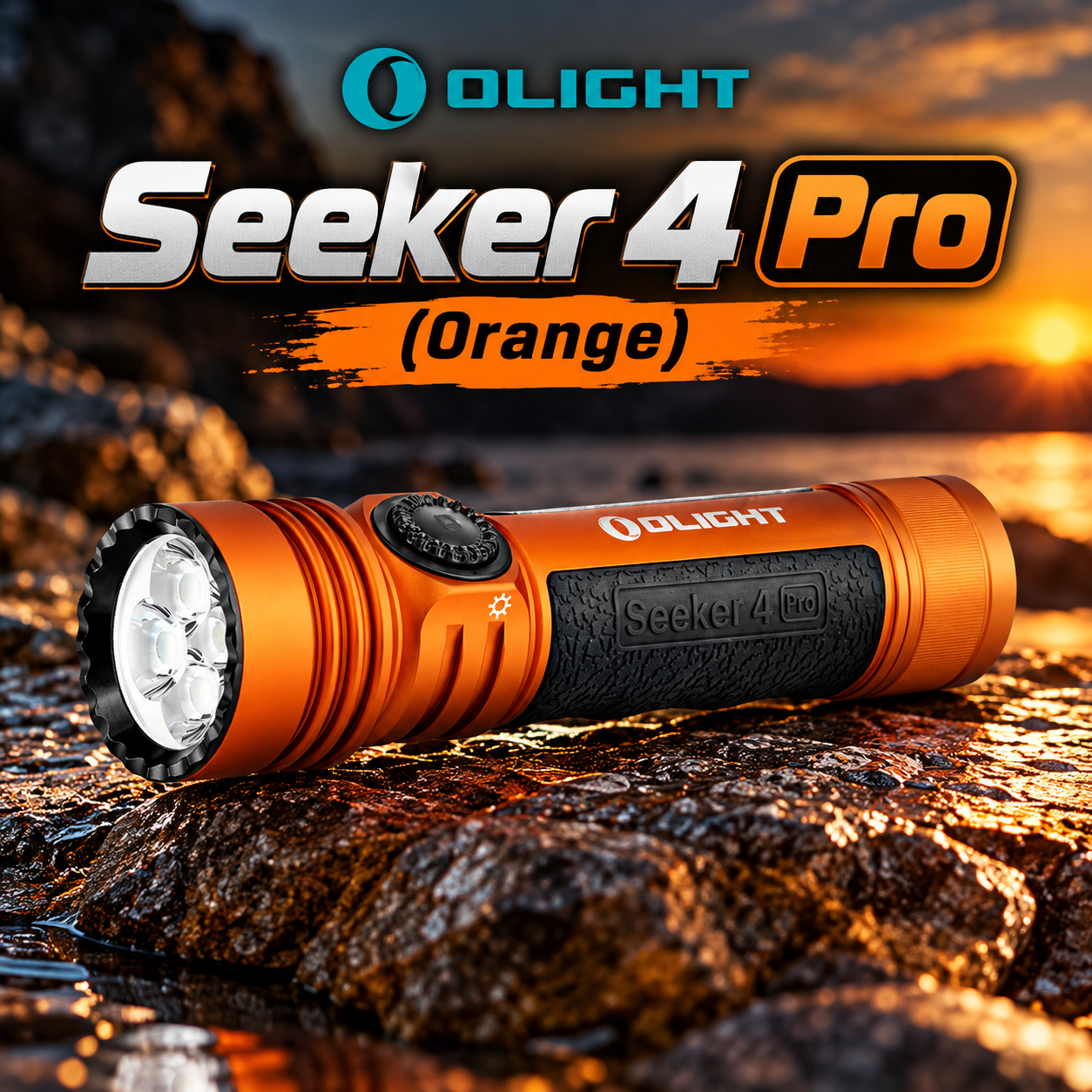 Olight Seeker 4 Pro 4,600-Lumen Rechargeable Flashlight (Orange)