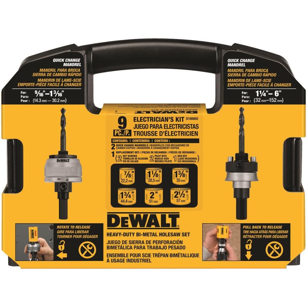 DeWalt 9-Piece Bi-Metal Non-Arbored Electrician's Kit - D180002