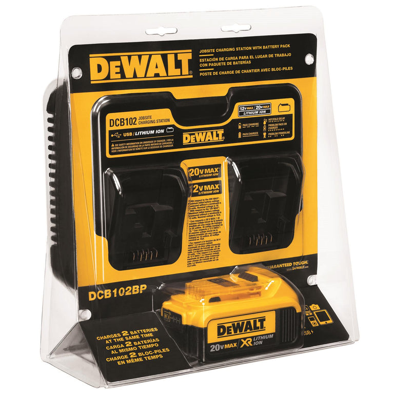 DeWalt 20V MAX Battery and Dual-Port Charger Pack  - DCB102BP