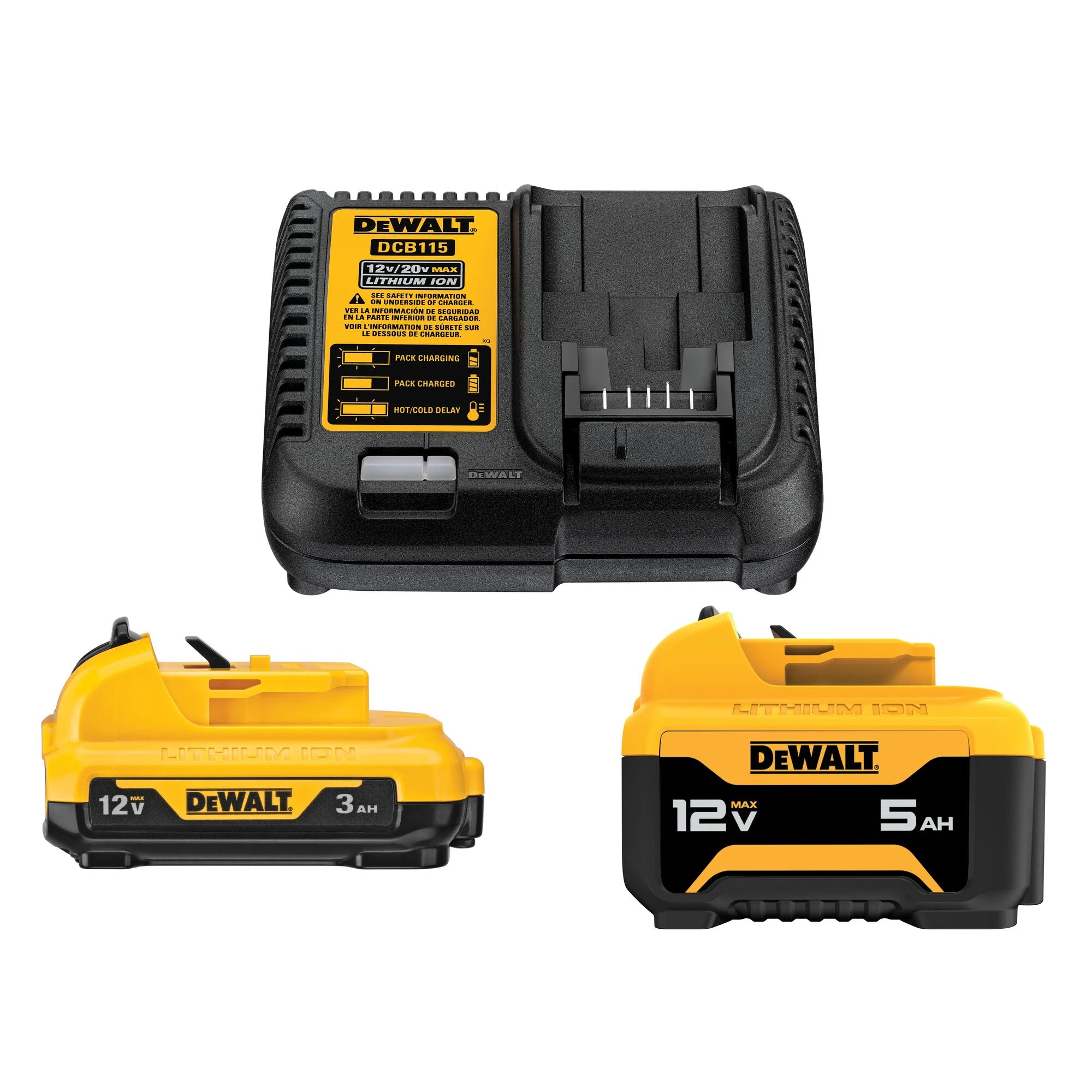 DeWalt 12V MAX 2pk Batteries with Charger (3Ah & 5Ah) - DCB135C