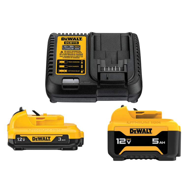 DeWalt 12V MAX 2pk Batteries with Charger (3Ah & 5Ah) - DCB135C