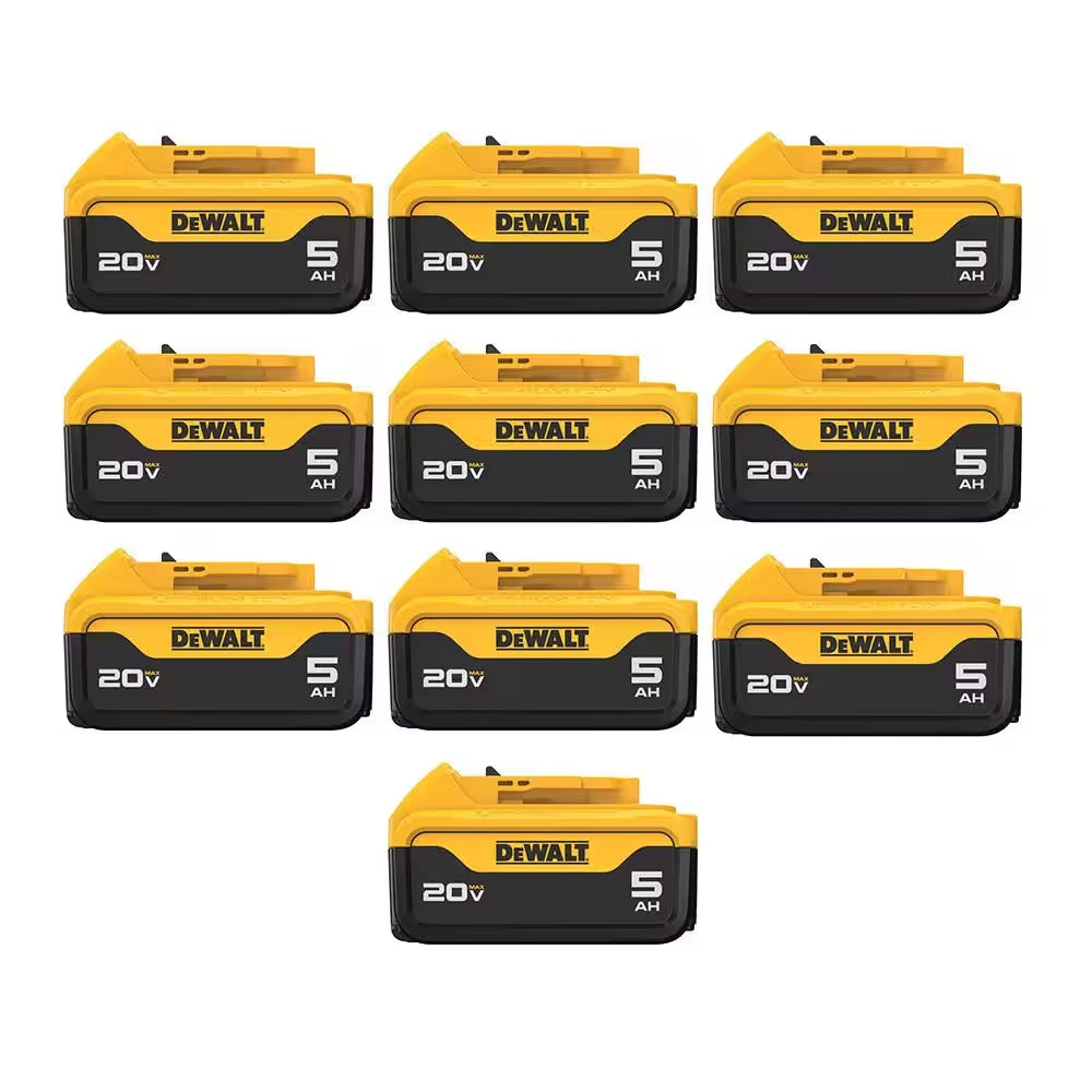 DeWAlt 20V MAX 5Ah Batteries - 1 Case (10 Batteries) - DCB205-10