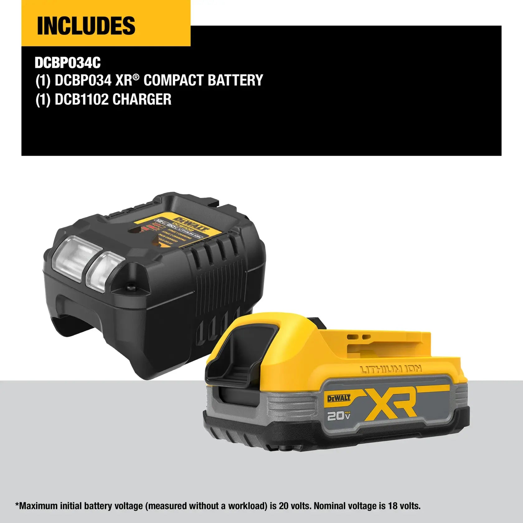 DeWalt 20V MAX Compact Battery Kit - DCBP034C