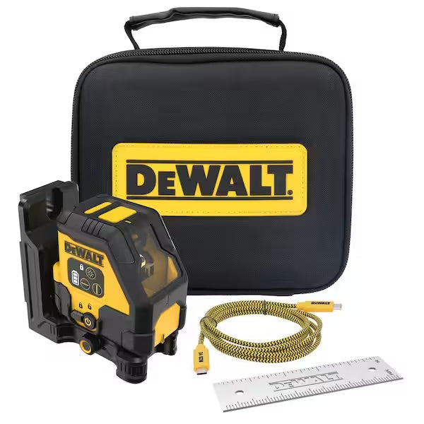 DeWalt USB Rechargable Red Cross Line Laser Base Kit - DCLE14201RB